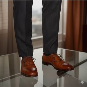 Allen Edmonds 7 1/2 “D”
Cornwallis Chestnut Brown Oxford Derby Leather Shoes